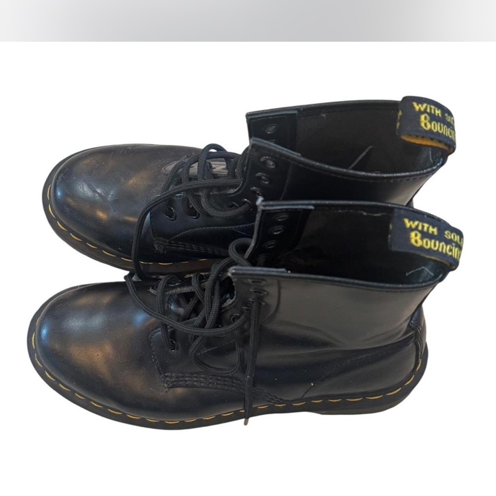 Dr. Martens Black Leather Boots with Tan Insole